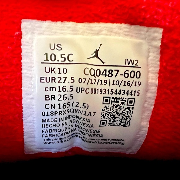 Kids Nike Air Jordan 3 Retro Red - Size 10.5C - Picture 4 of 7